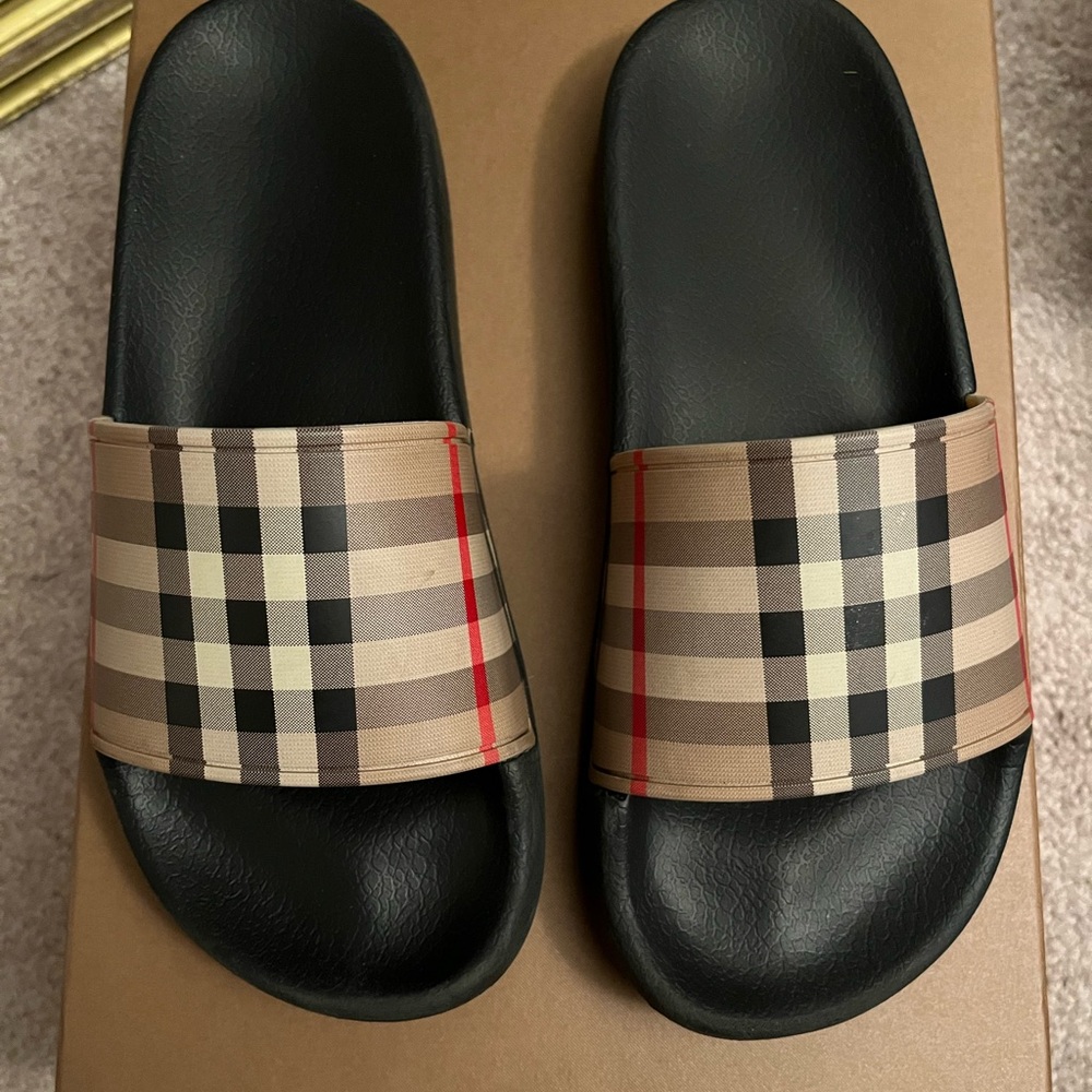 Rubber Burberry Slides Kids